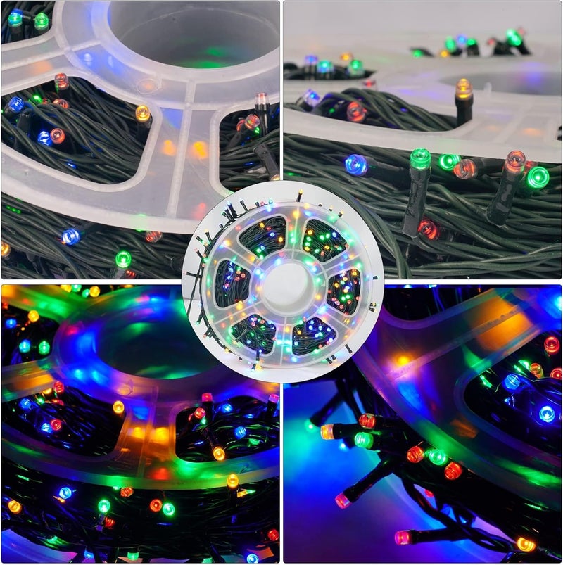 FUNPENY 164FT 500 LED Christmas Indoor Outdoor Decorative String Lights, 8 Modes Waterproof Green Wire LED Fairy Light for Xmas Party Wedding Garden Home Decoration (Multi-Colored) - Image 2